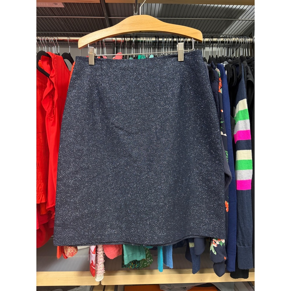 Joseph Ribkoff Trends 90s Navy Blue Metallic Dot Pencil Skirt Size 12 Canada